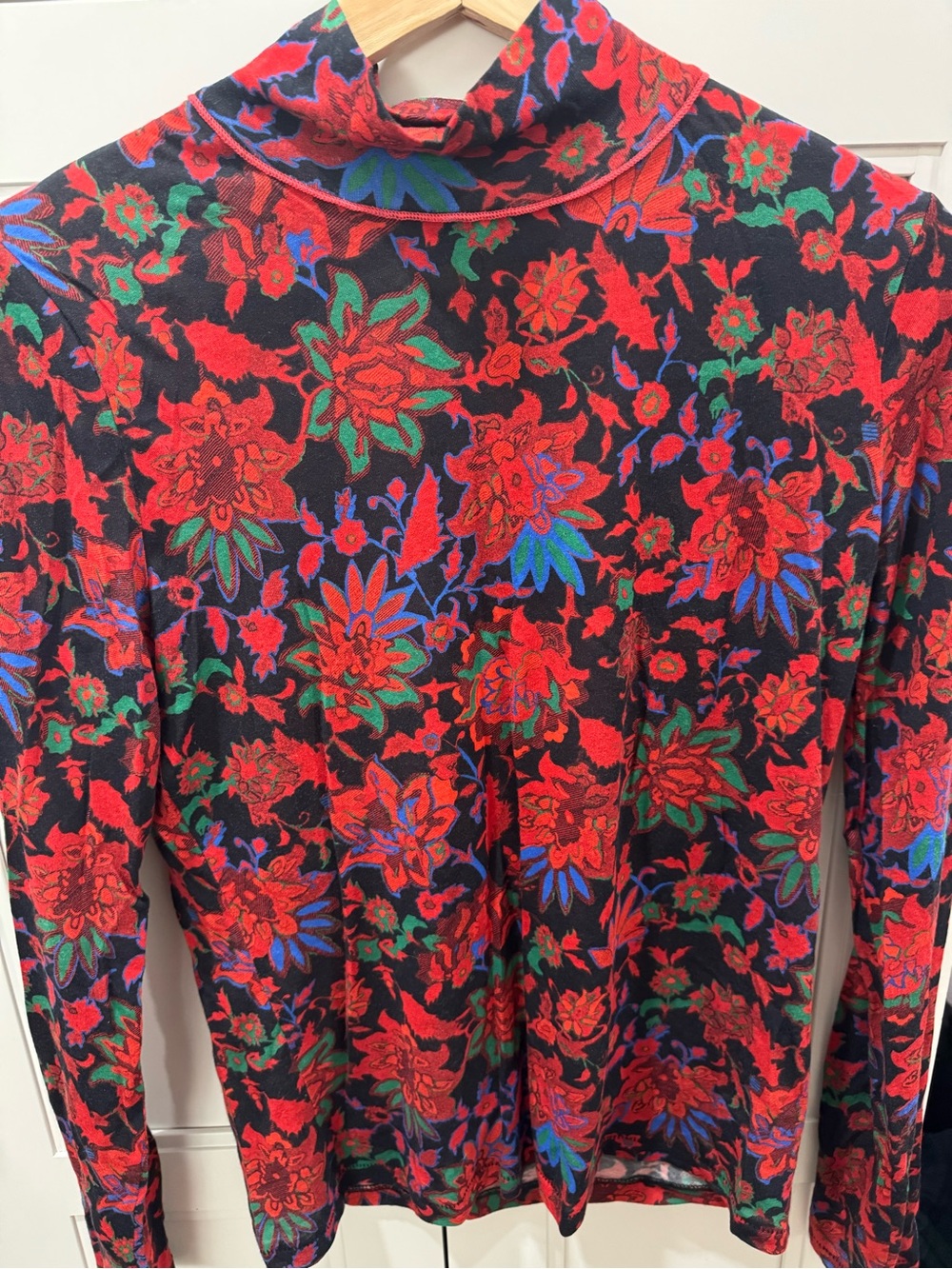 rag & bone Floral Turtleneck Sweater in Red Multi